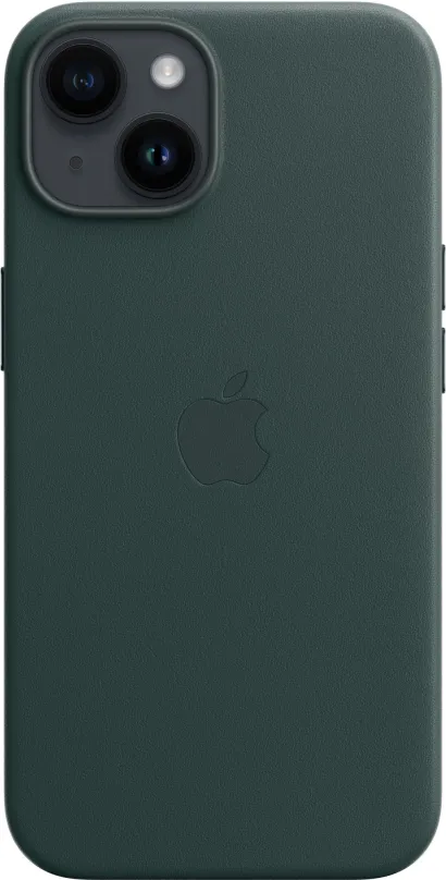 Kryt na mobil Apple iPhone 14 Kožený kryt s MagSafe píniovo zelený