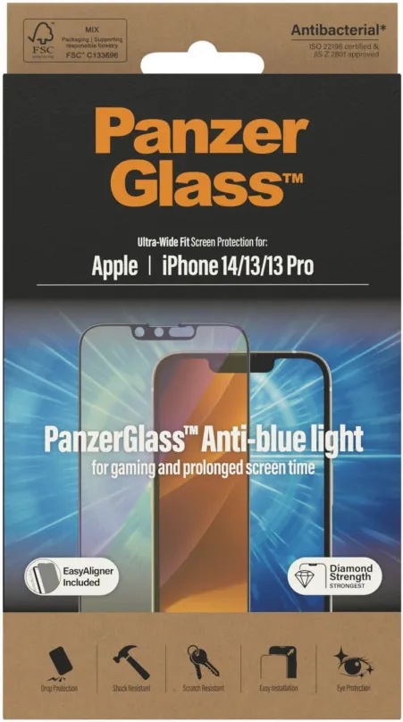 Ochranné sklo PanzerGlass Apple iPhone 14/13/13 Pro s Anti-BlueLight vrstvou a inštalačným rámčekom
