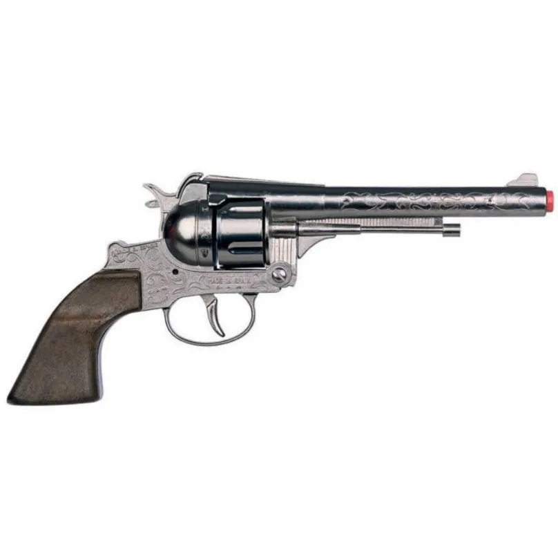 Gonher Revolver kovbojský strieborný, kovový 12 rán