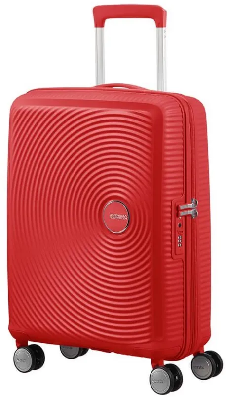 Cestovný kufor American Tourister Soundbox Spinner 55 EXP Coral Red
