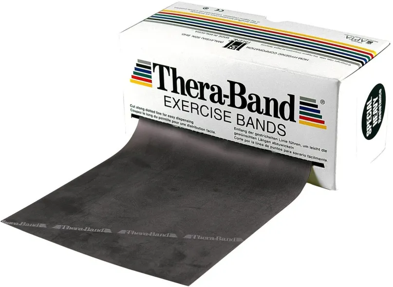 Guma na cvičenie Thera-Band, čierna, špeciálne silná záťaž, 5,5 m