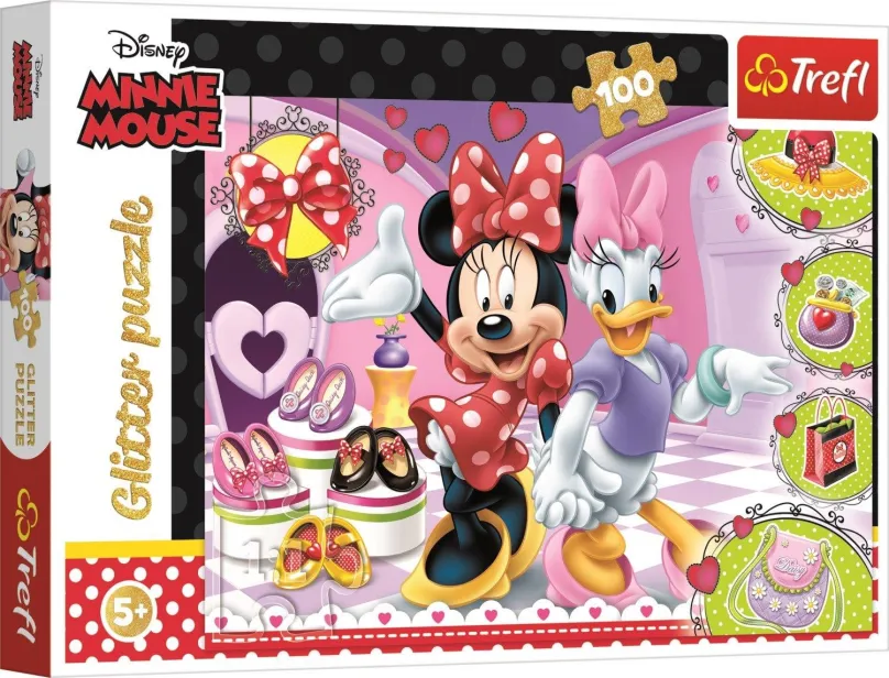 Puzzle Trefl Trblietavé puzzle Minnie a Daisy 100 dielikov