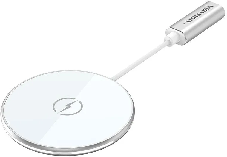 Bezdrôtová nabíjačka Vention Magnetic Wireless Charger 15W Ultra Thin 0.05m White + USB-C Cable 1m