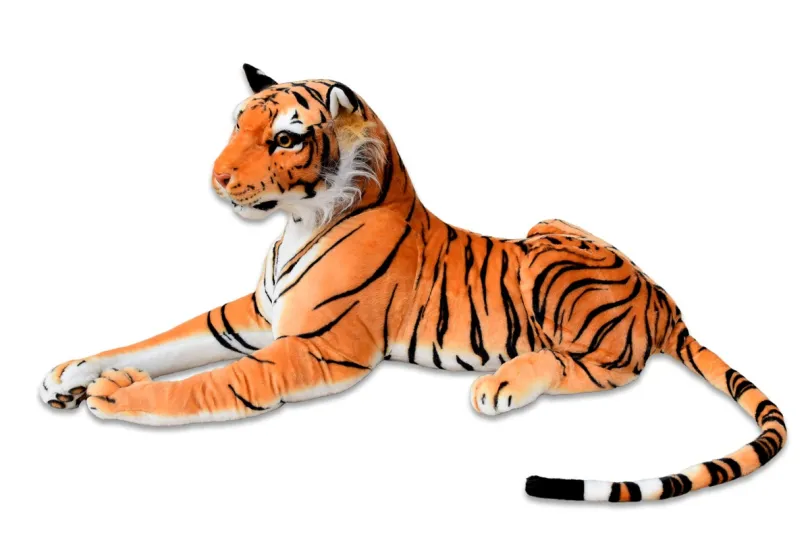 Veľký plyšový tiger ležiaci, dĺžka 170cm, oranžový