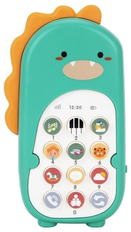 Interaktívna hračka eliNeli Detský telefón dinosaurus, zelený