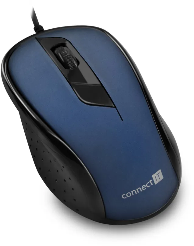 Myš CONNECT IT Optical USB mouse modrá, drôtová, optická, pre pravákov, pripojenie cez USB