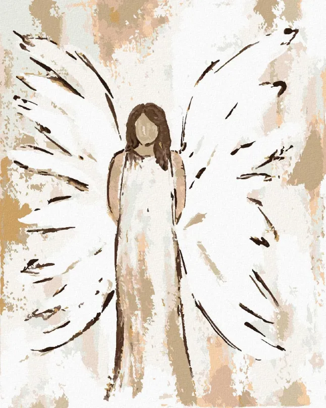 Maľovanie podľa čísel Anjel s hnedými vlasmi 3 (Haley Bush), 80x100 cm, vypnuté plátno na rám