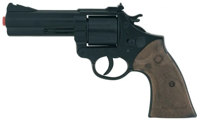 Detská pištoľ Policajné revolver čierny kovový 12 rán