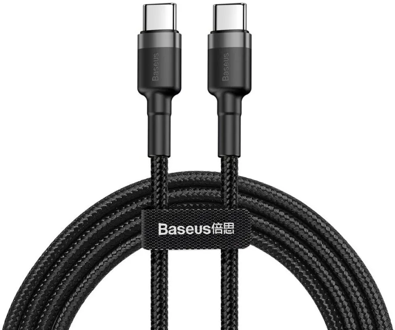 Dátový kábel Baseus Flash Charging 60W USB-C Cable 1m gray/black