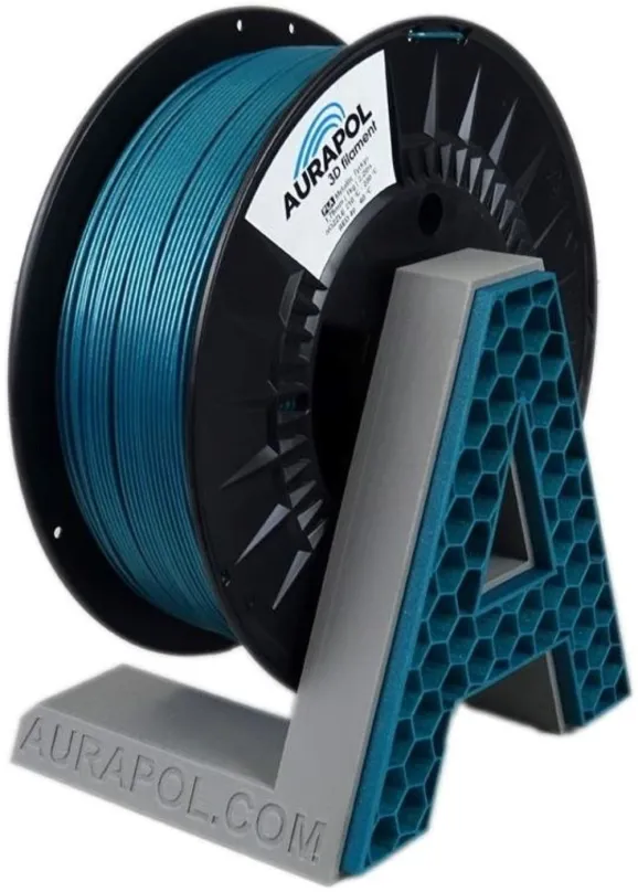 Filament AURAPOL PLA 3D Filament Metalická TYRKYSOVÁ 1 kg 1,75 mm