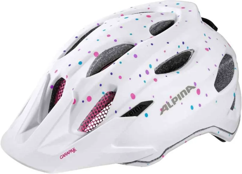 Helma na bicykel Alpina Carapax Jr. white-polka dots M