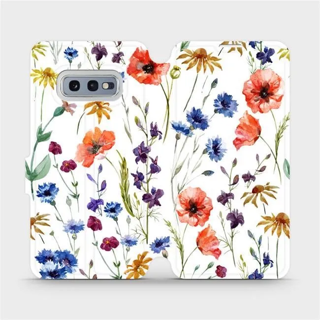 Kryt na mobil Flip puzdro na mobil Samsung Galaxy S10e - MP04S Lúčne kvety