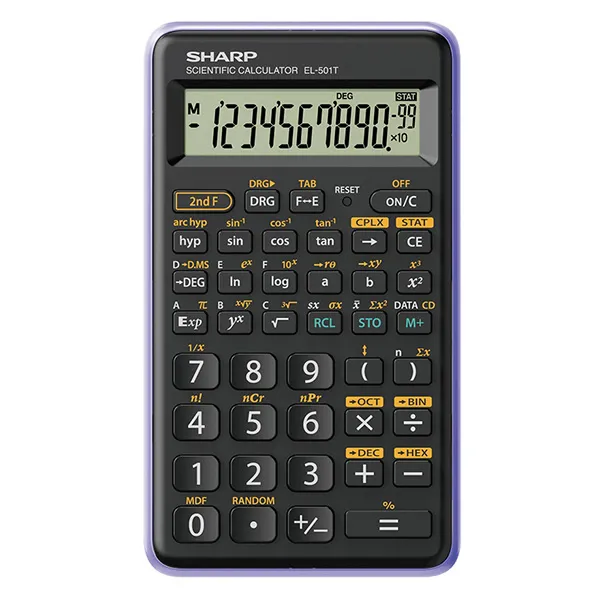 Sharp kalkulačka EL-501TVL, fialová, vedecká, desaťmiestna