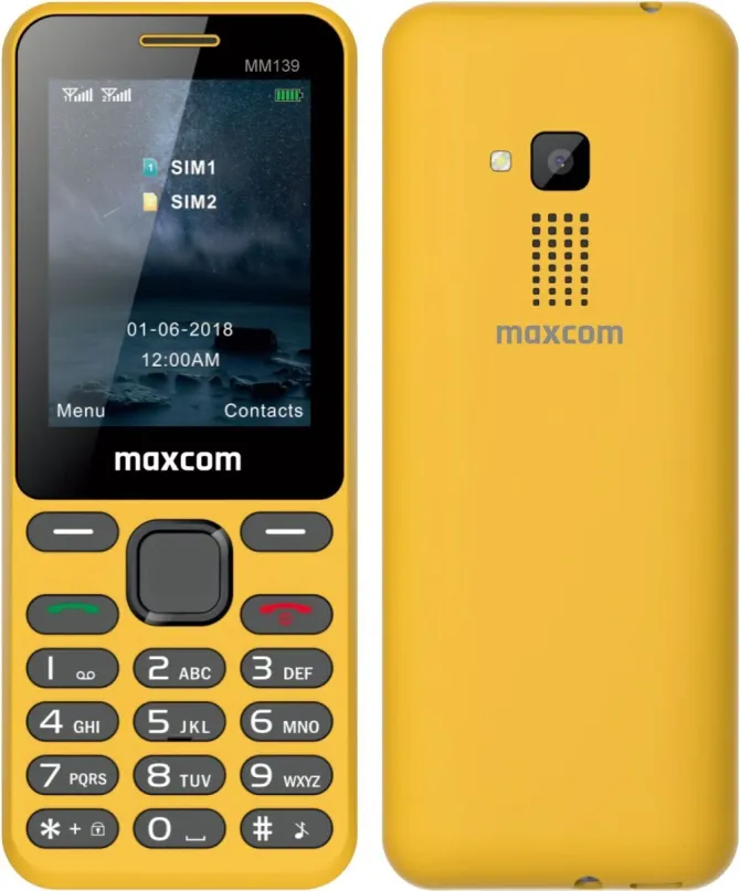 Mobilný telefón Maxcom Classic MM139 žltá