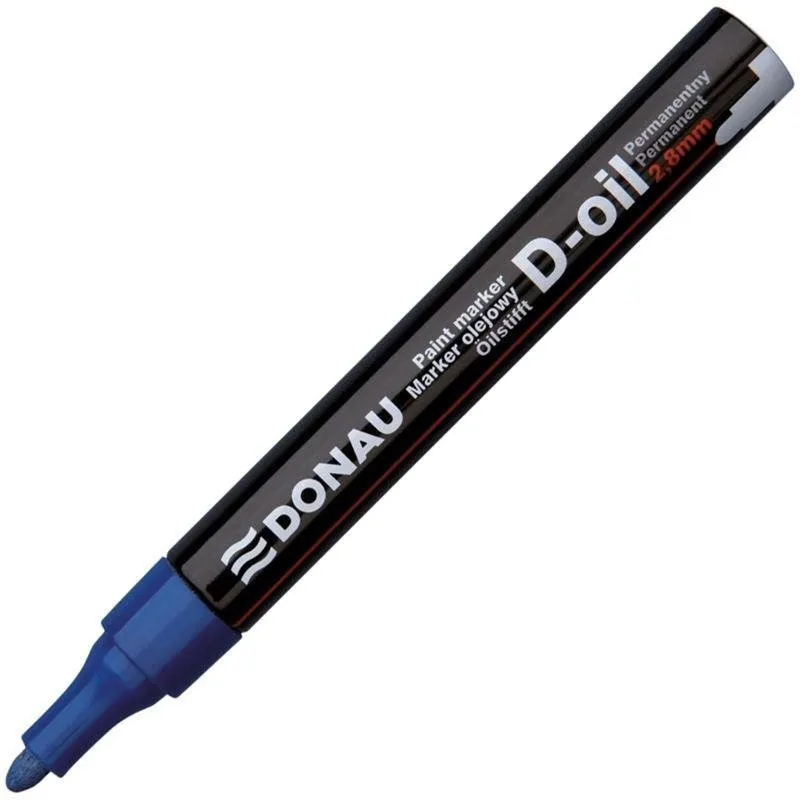 Popisovač DONAU D-OIL 2,8 mm, modrý, modrá farba, okrúhly hrot, šírka stopy 2,8 mm