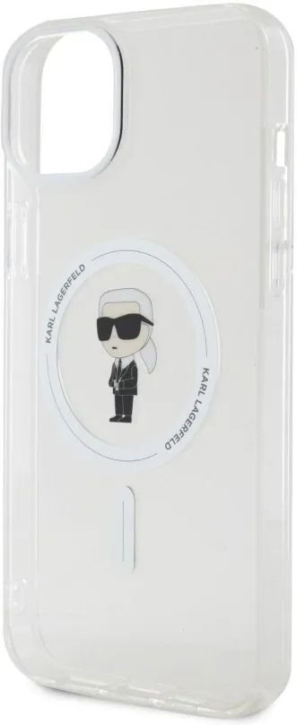 Kryt pre mobil Karl Lagerfeld IML Ikonik MagSafe Zadný Kryt pre iPhone 15 Plus Transparent