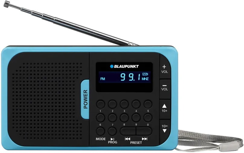 Rádio BLAUPUNKT PR 5BL, klasické, prenosné, FM tuner s 50 predvoľbami, podpora MP3, výkon