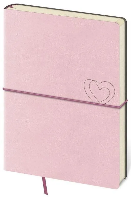 Diár Zápisník Flexio L ružový linajkový
