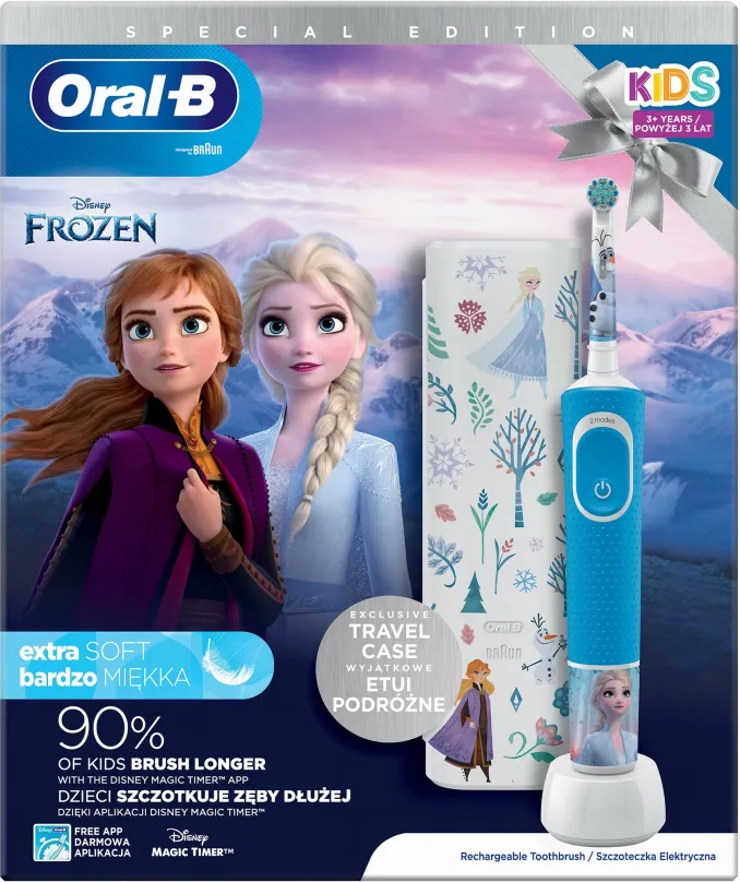 Elektrická zubná kefka Oral-B Vitality Kids Frozen + Cestovné Púzdro