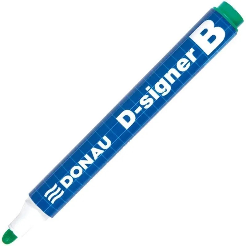 Popisovač DONAU D-SIGNER B 2-4 mm, zelený, zelená farba, okrúhly hrot, šírka stopy 2 mm