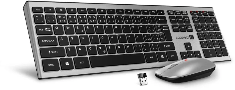 Set klávesnice a myši CONNECT IT CKM-9010-SL strieborná - CZ/SK