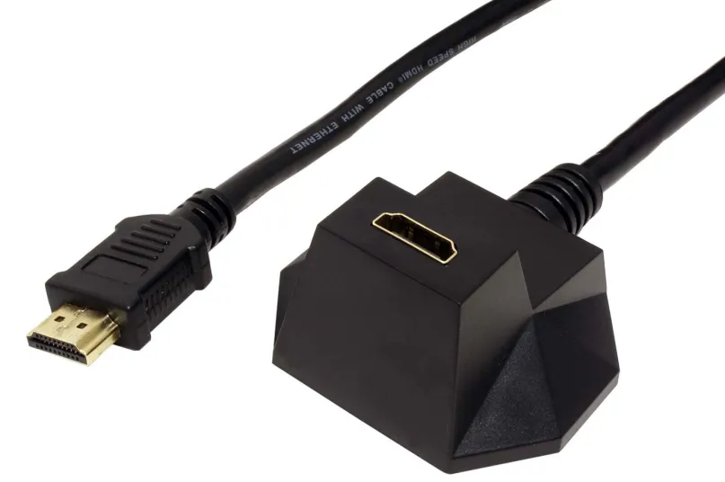 Prodlužovací High Speed HDMI kabel s Ethernetem, HDMI M - HDMI F (s magnetem), zlacené konektory, 1m