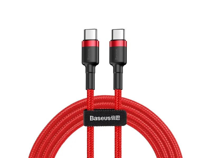 Baseus Cafule Series nabíjací / dátový kábel USB-C na USB-C PD2.0 60W Flash 2m, červená