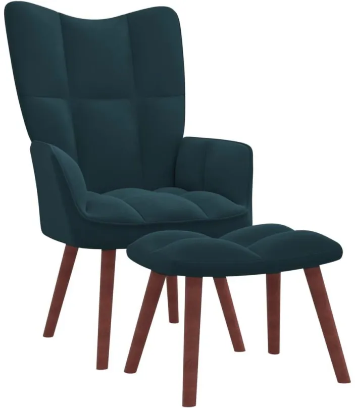 Kreslo Relaxačné kreslo so stoličkou modrej zamat , 328072