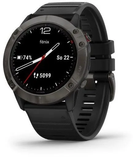 Chytré hodinky Garmin Fenix 6X Pre Sapphire Carbon Gray DLC/Black Band