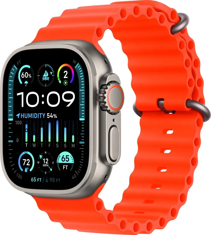 Chytré hodinky Apple Watch Ultra 2 49mm titánové púzdro s oranžovým oceánskym remienkom