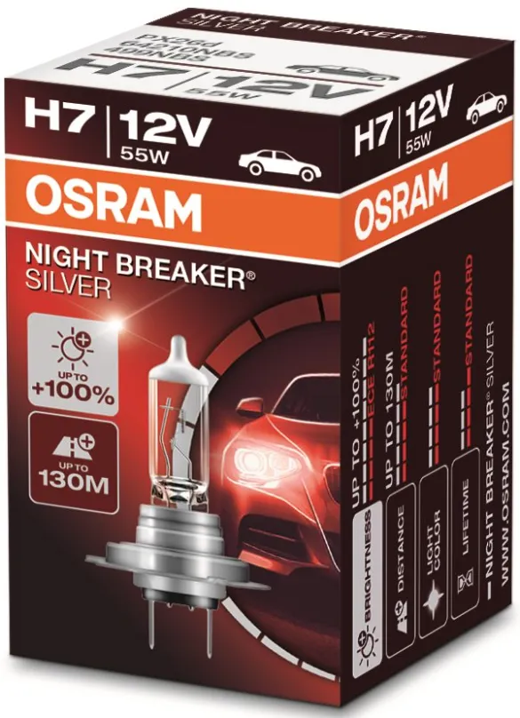 Autožiarovka OSRAM H7 Night Breaker SILVER + 100%