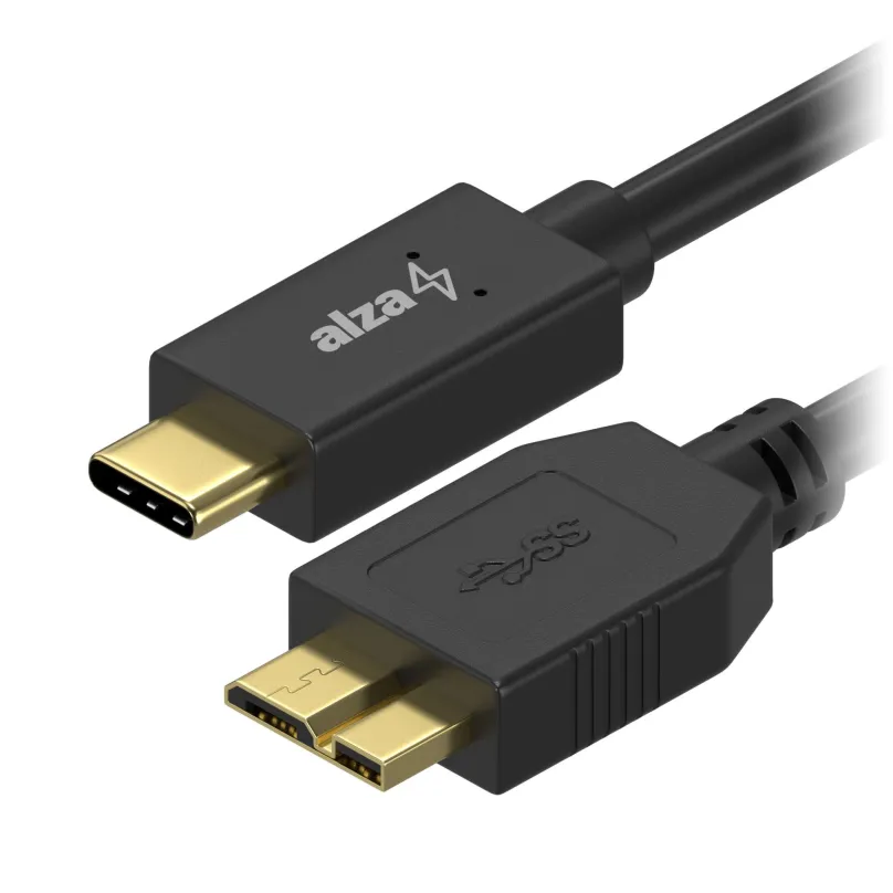 Dátový kábel AlzaPower USB-C (M) na Micro USB-B 3.0 (M) 0.5m čierny