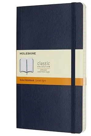 Zápisník MOLESKINE L, mäkké dosky, linajkový, modrý