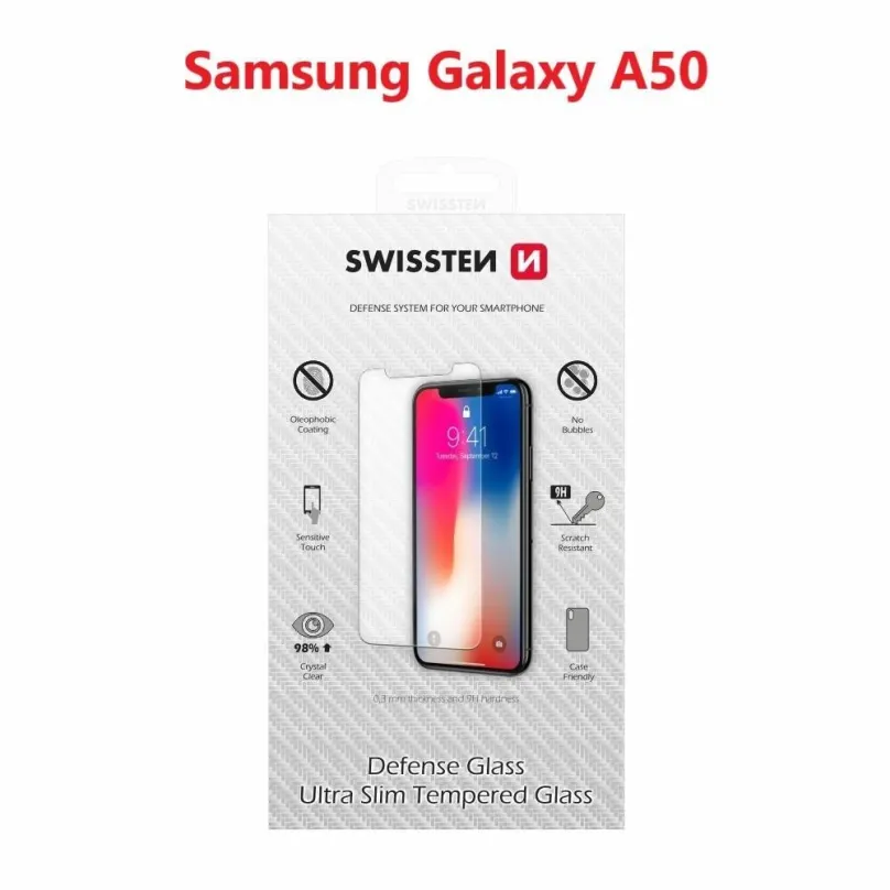 Ochranné sklo Swissten pre Samsung Galaxy A50 čierne