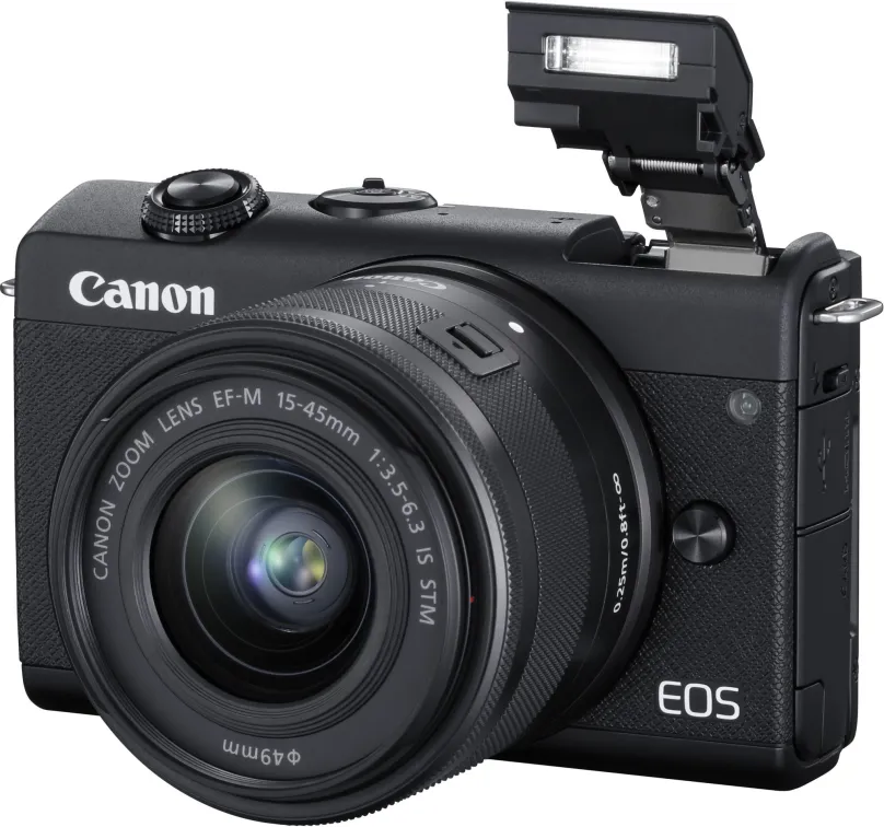 Digitálny fotoaparát Canon EOS M200 + EF-M 15-45mm f / 3.5-6.3 IS STM čierna