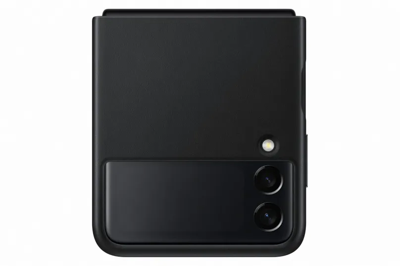 Kryt na mobil Samsung kožený zadný kryt pre Galaxy Z Flip3 čierny