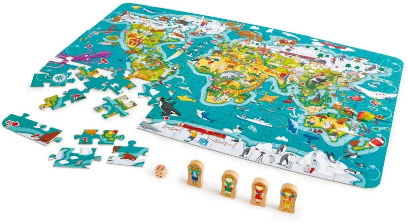 Puzzle Hape Mapa sveta 2 v 1