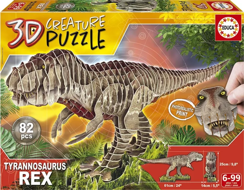 3D puzzle EDUCA 3D puzzle T-Rex 82 dielikov