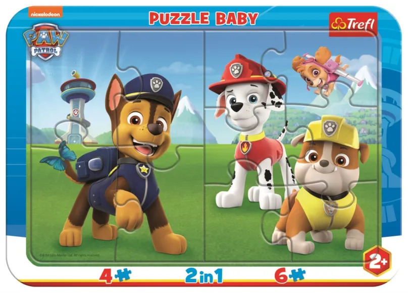 TREFL Baby puzzle Šťastná Tlapková patrola 2v1, 10 dielikov