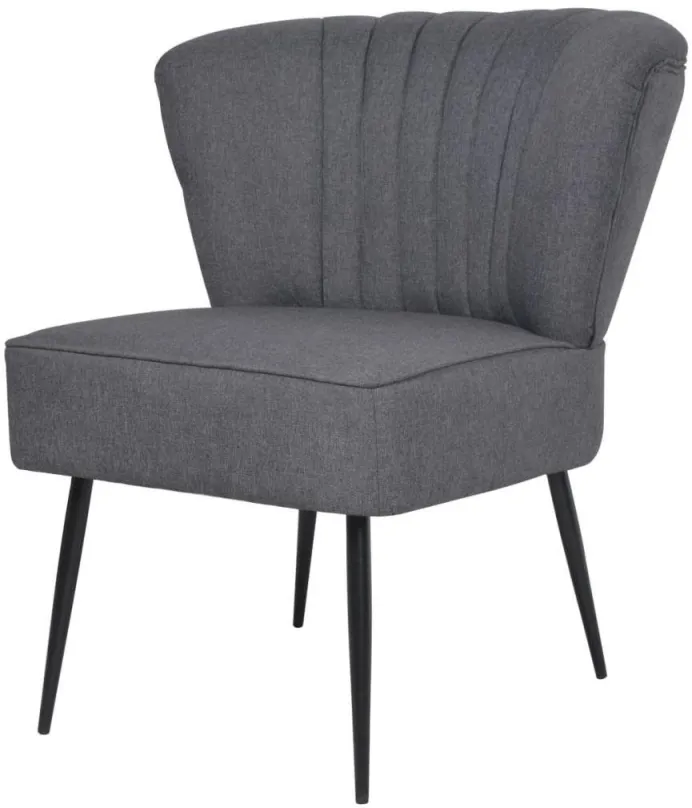 Kreslo Koktailová stolička tmavo šedá textil