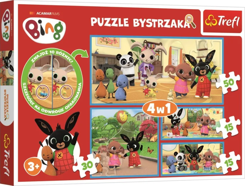 Puzzle Puzzle s hľadaním rozdielov Tlapková patrola 4v1 (15,15,30,50 dielikov)