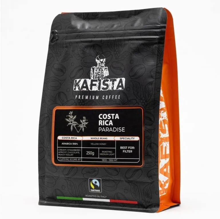 Káva Kafista Výberová káva "Costa Rica paradise" - 100% Arabica - Zrnková Káva 250 g