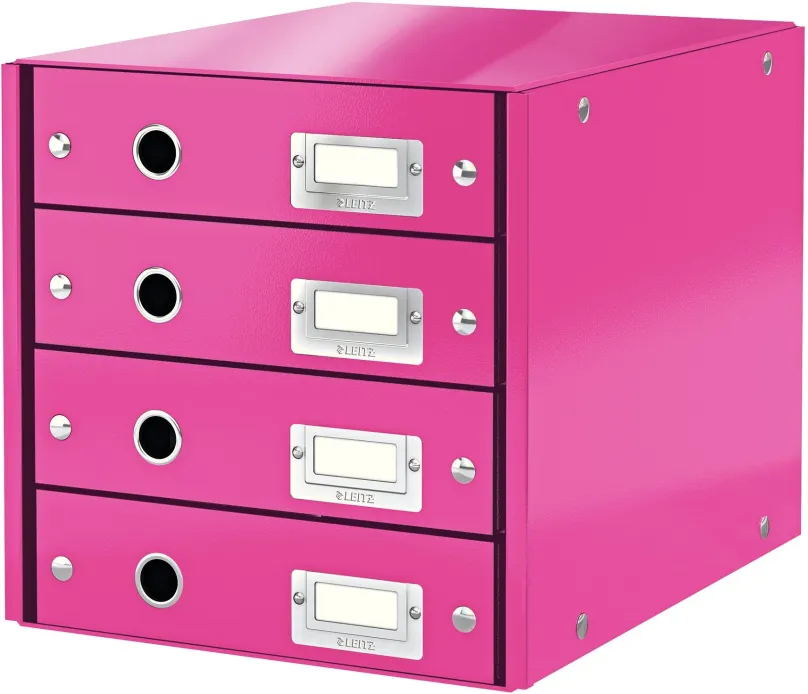 Zásuvkový box LEITZ Click & Store WOW, 4dielny, ružový