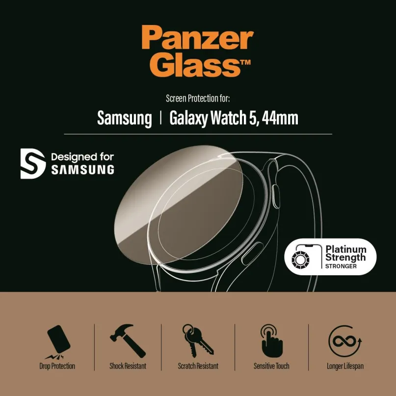 Ochranné sklo PanzerGlass Samsung Galaxy Watch 5 44mm, pre chytré hodinky Samsung Galaxy W