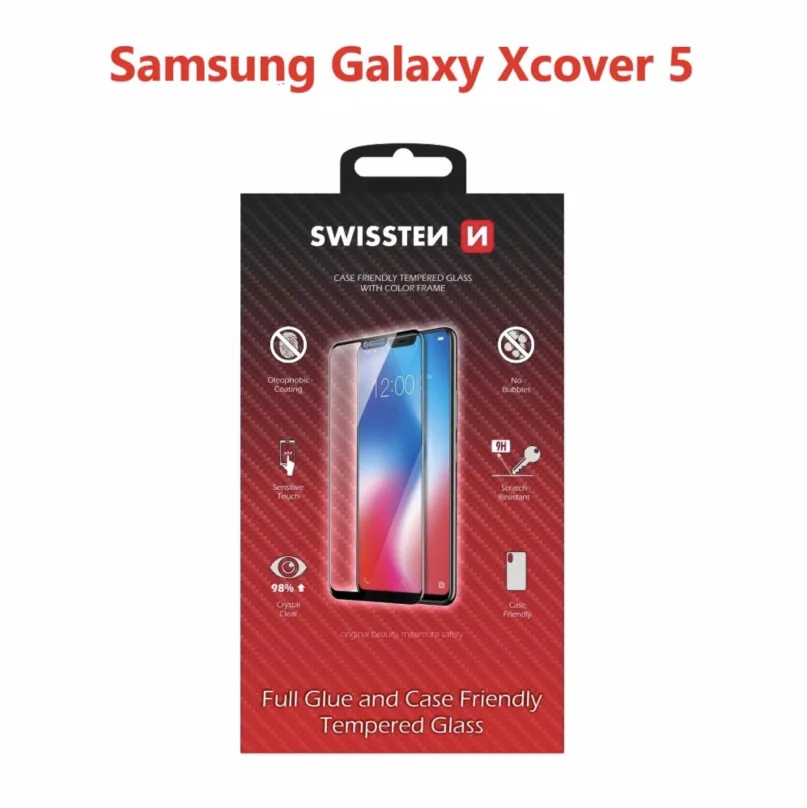 Ochranné sklo Swissten Case Friendly pre Samsung Galaxy XCover 5 čierne