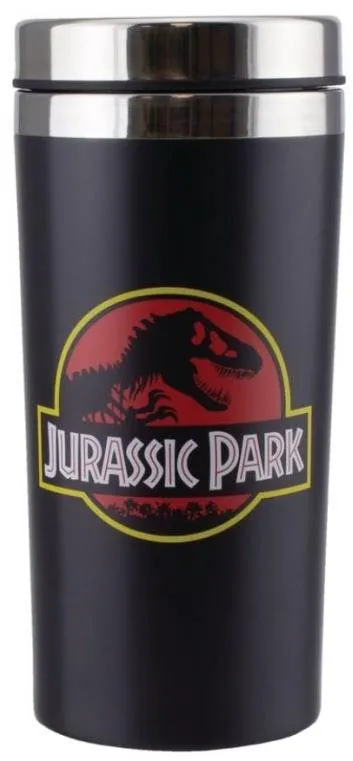 Cestovný hrnček Jurassic Park: Logo - cestovný hrnček s viečkom