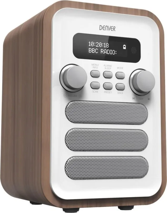 Rádio Denver DAB-48 WHITE, klasické, prenosné, DAB+, FM a RDS tuner s 40 predvoľbami, výko