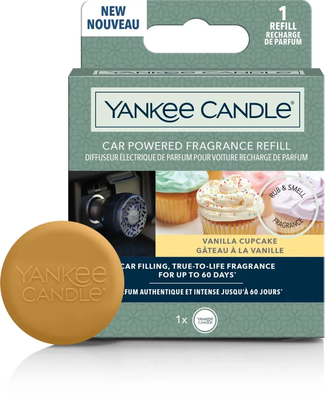 Vôňa do auta YANKEE CANDLE Vanilla Cupcake Car Powered náhradná náplň 20 g