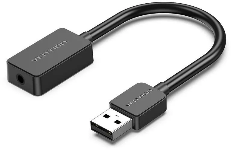 Redukcia Vention 1-port USB External Sound Card 0.15 Black (OMTP-CTIA)