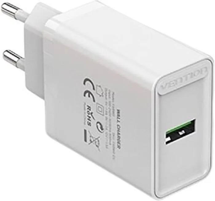 Nabíjačka do siete Vention 1-port USB Wall Quick Charger (18W) White